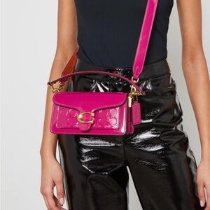 Coach pink tabby patent small